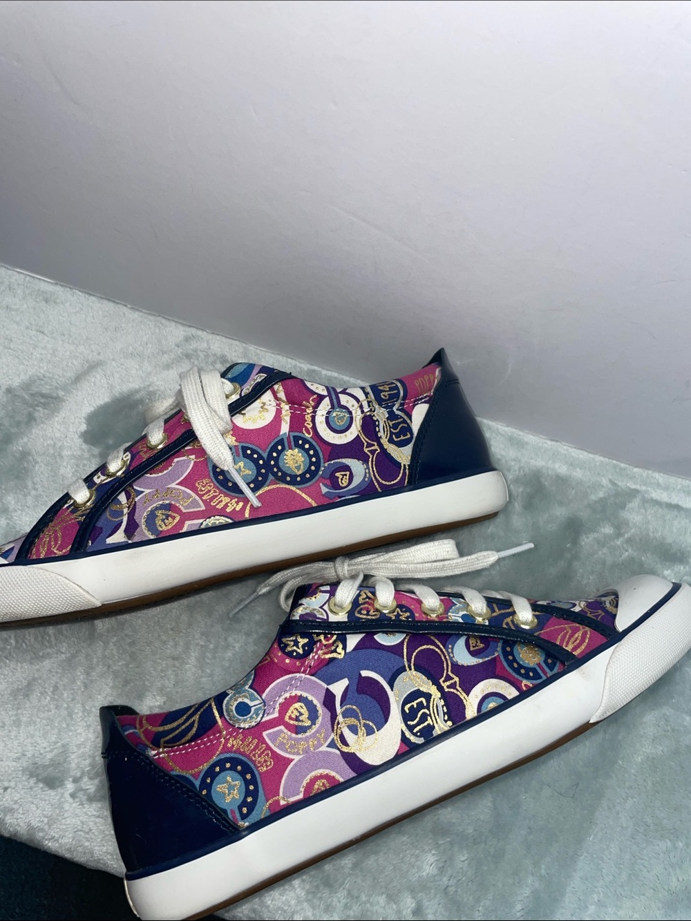 Coach ‘Barrett’ Poppy C Signature Low Top Woman’s Sneakers - Picture 7 of 15